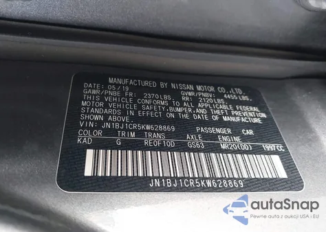 2019 Nissan Rogue Sport S из США, поврежденный, VIN JN1BJ1CR5KW628869